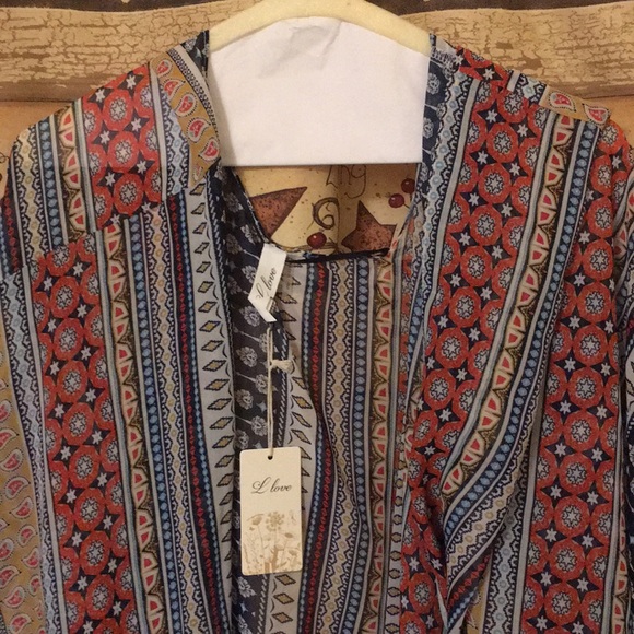 Net women’s new long kimono size large - Picture 2 of 12